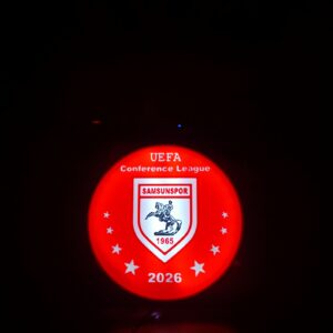 Samsunspor UEFA Conference League 2026 Işıklı Duvar Dekoru – 18x18 cm