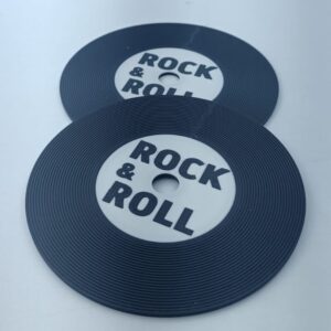 Rock & Roll Plak Bardak Altlığı (2’li Set) - Beyaz
